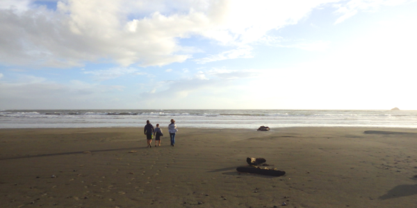 Reaching the Pacific Ocean on a windy late afternoon