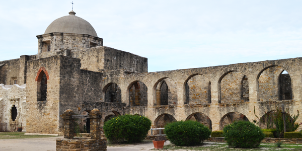 One of the many buildings at Missions National Park in San Antonio Texas