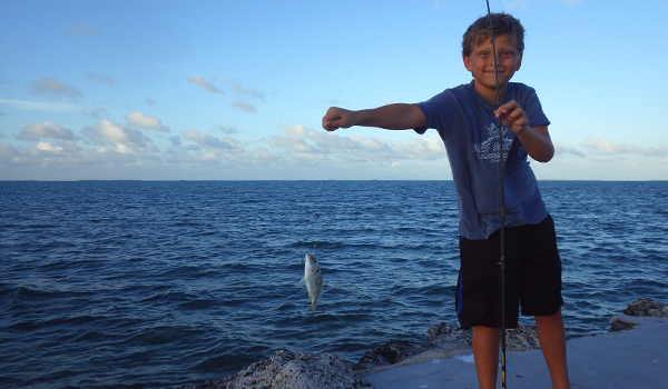 Austin became interested in fishing after catching this monster.